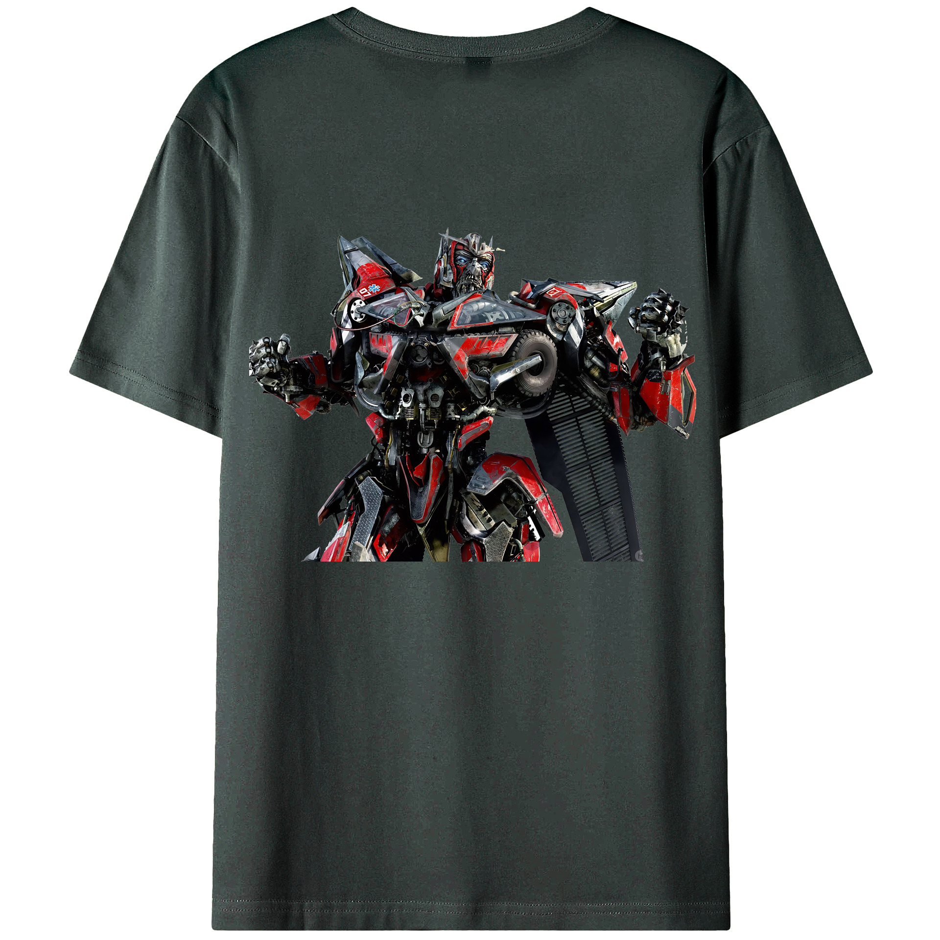 （画像用） Transformers トランスフォーマー 綿100％ メンズ半袖Tシャツ（バックプリント） 通気性